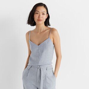 CLUB MONACO | Chambray Stripe Casual Cami Linen Tank Top | Sz. S